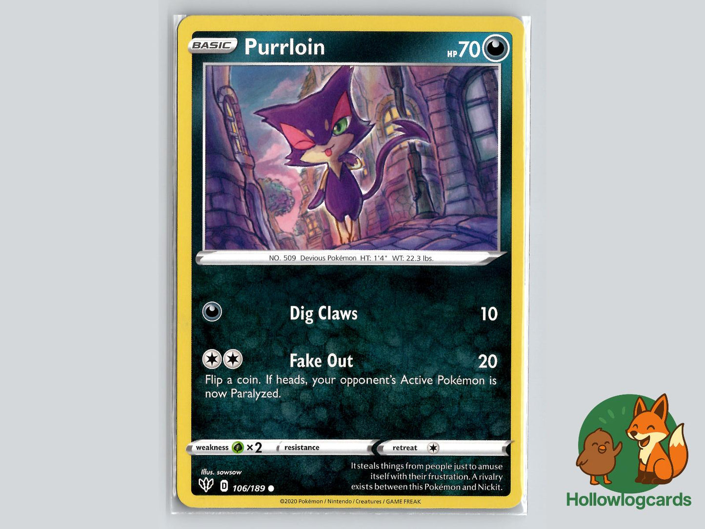 Purrloin (106/189) - Darkness Ablaze Pokémon Card