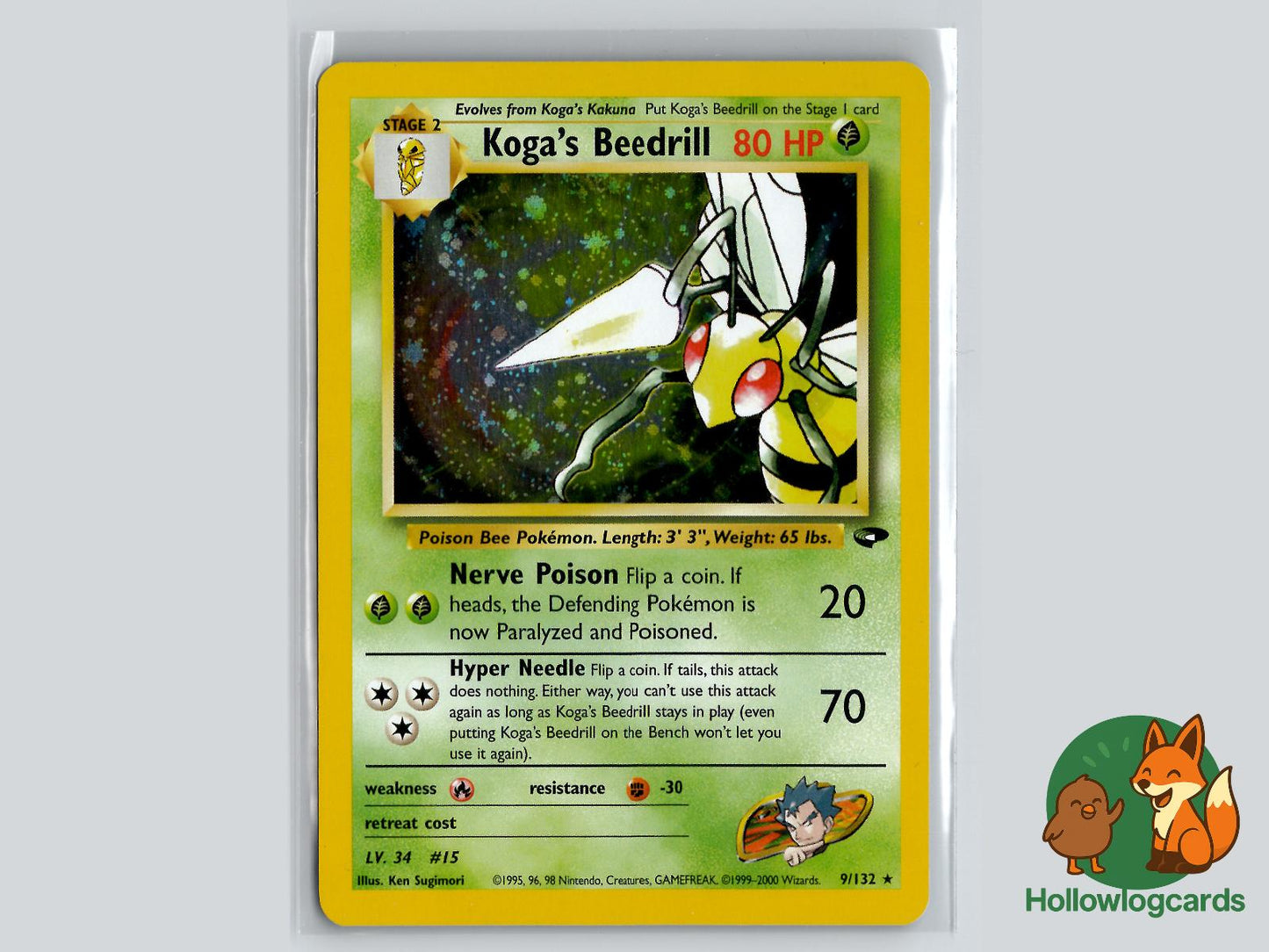 Koga's Beedrill (9/132) - Gym Challenge Pokémon Card