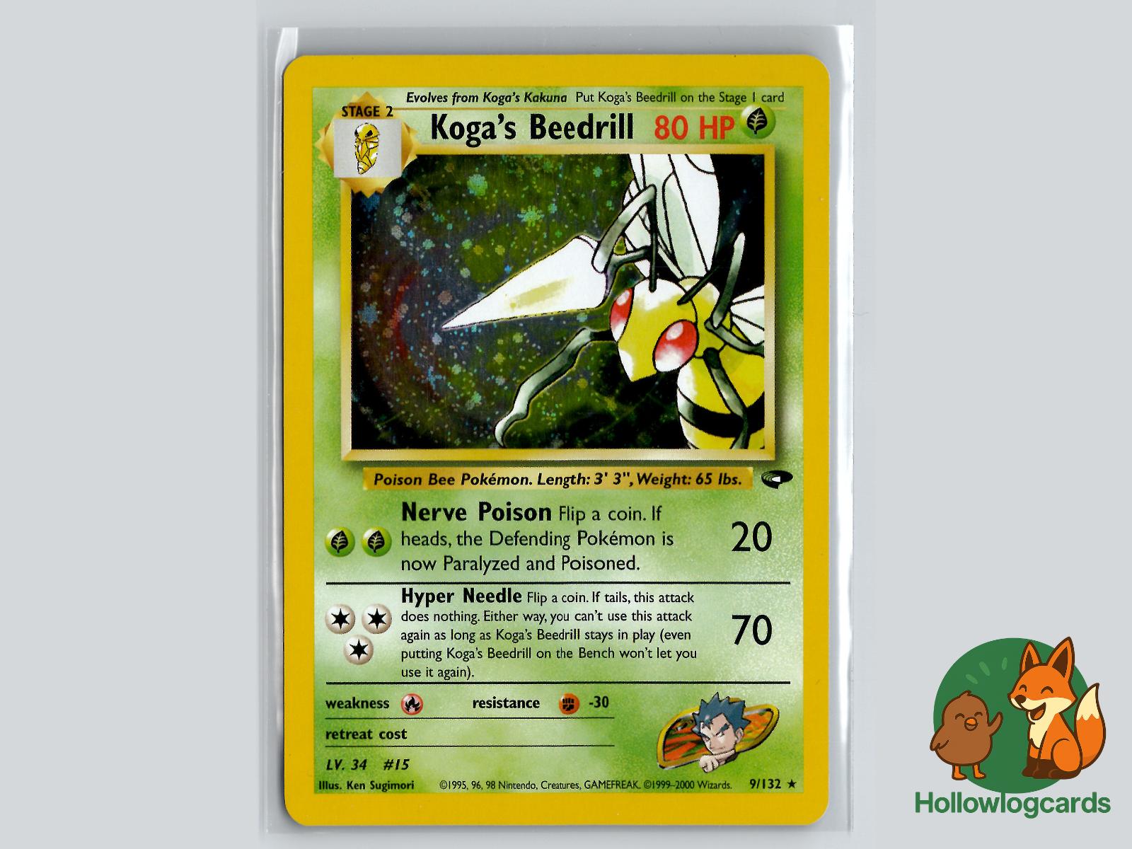 Koga's Beedrill (9/132) - Gym Challenge Pokémon Card