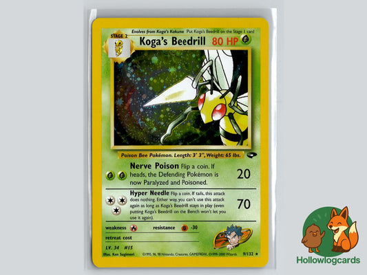 Koga's Beedrill (9/132) - Gym Challenge Pokémon Card