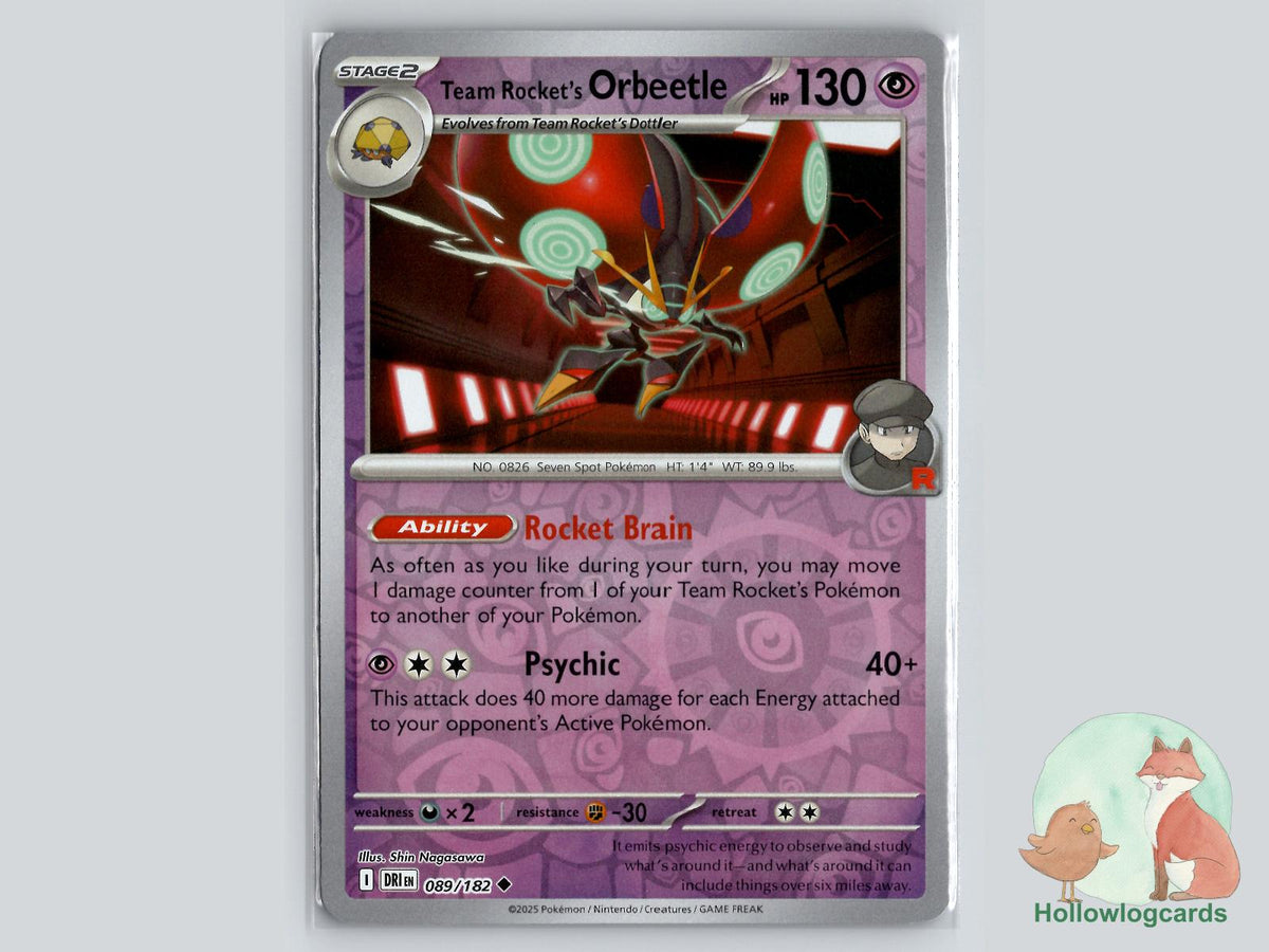 Team Rocket's Orbeetle (089/182) - Destined Rivals Pokémon Card
