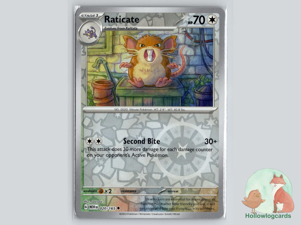 Raticate (020/165) - 151 Pokémon Card