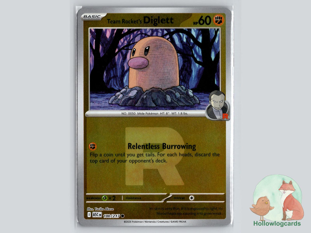 Team Rocket's Diglett (100/217) - Team Rocket Pokémon Card