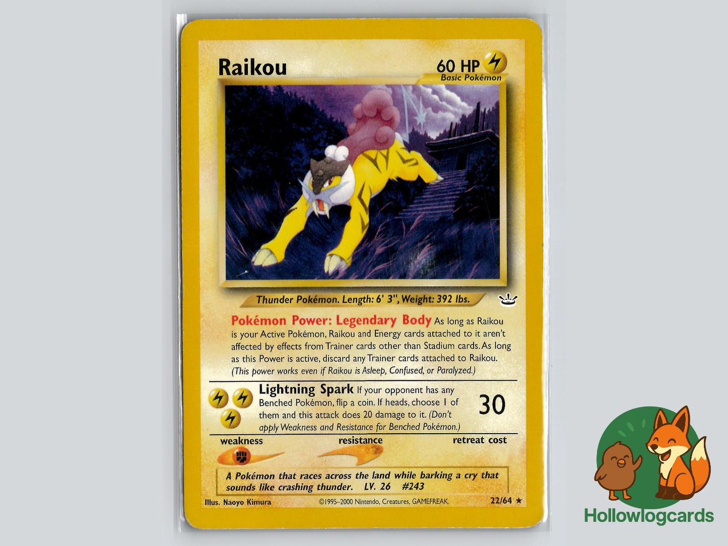 Raikou (22/64) - Neo Revelation Pokémon Card