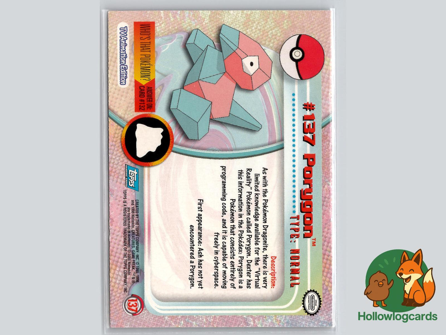 Porygon (#137) - Topps Trading Cards Series 3