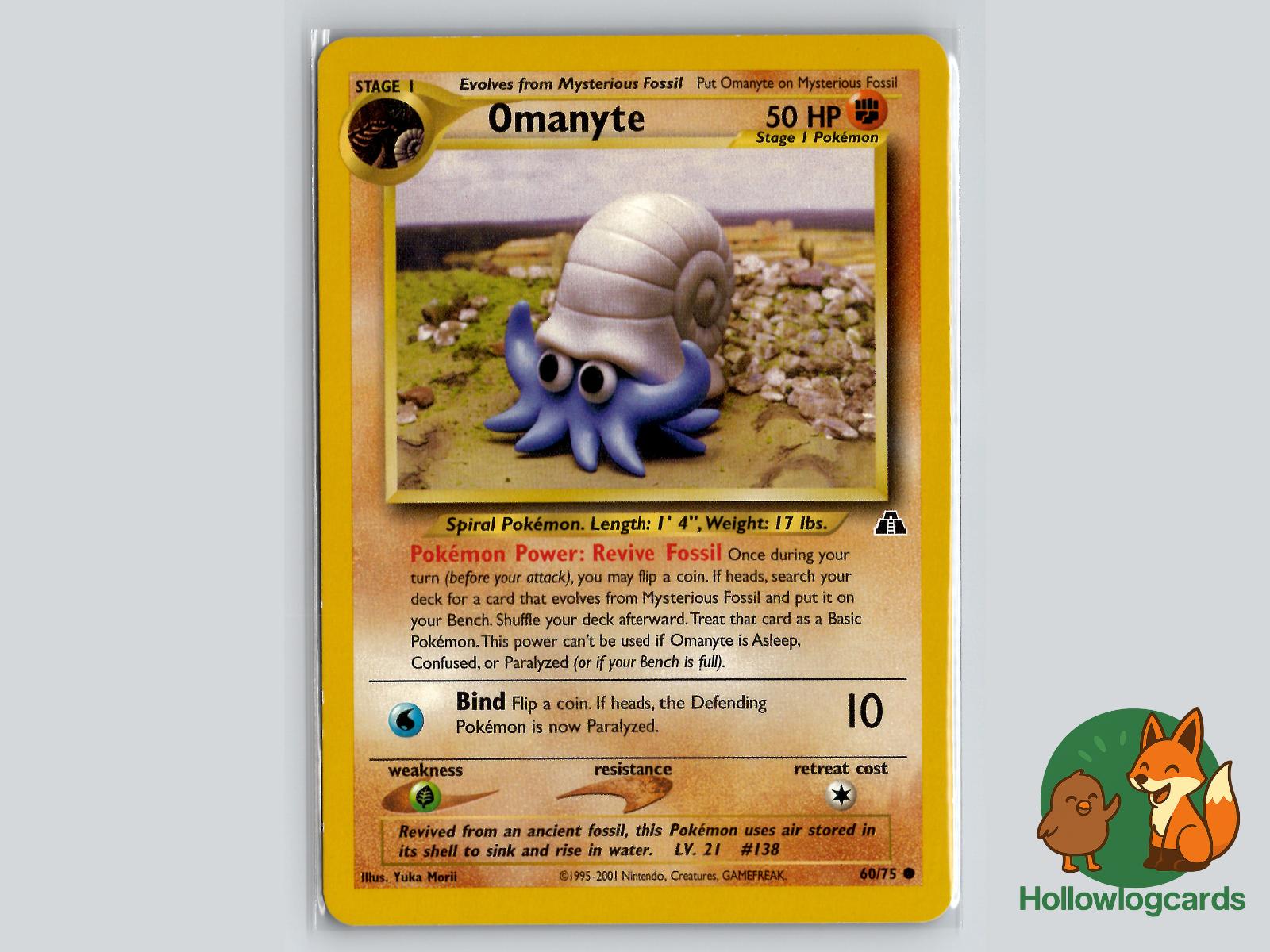 Omanyte (60/75) - Neo Discovery Pokémon Card