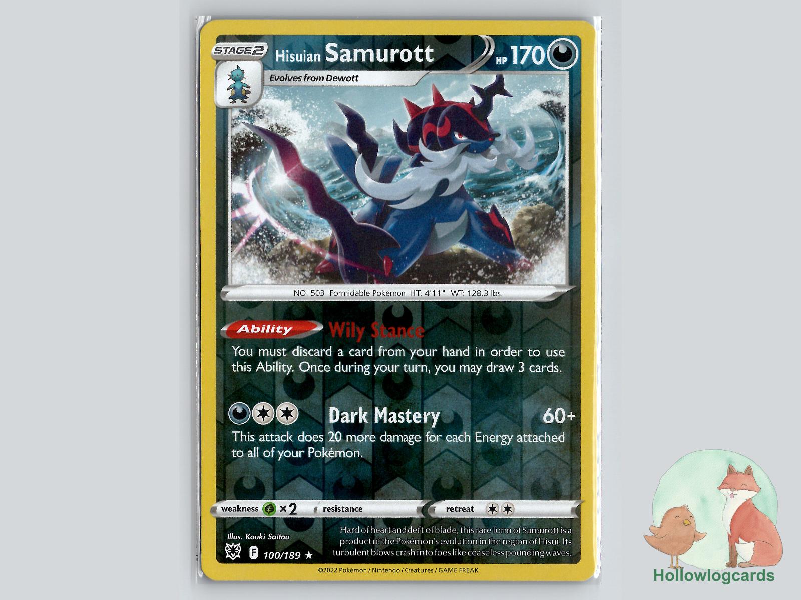 Hisuian Samurott (100/189) - Astral Radiance Pokémon Card