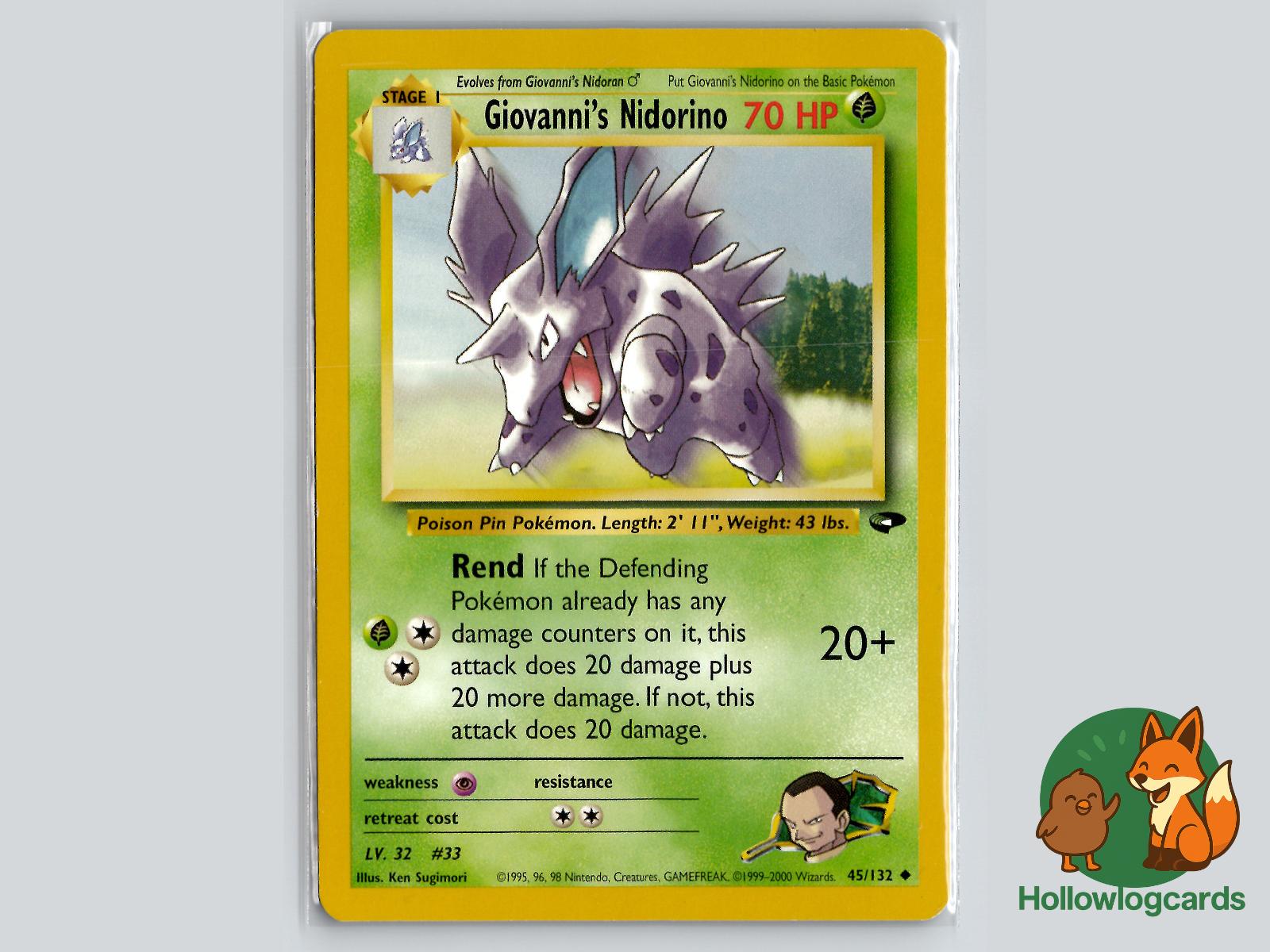 Giovanni's Nidorino (45/132) - Gym Challenge Pokémon Card