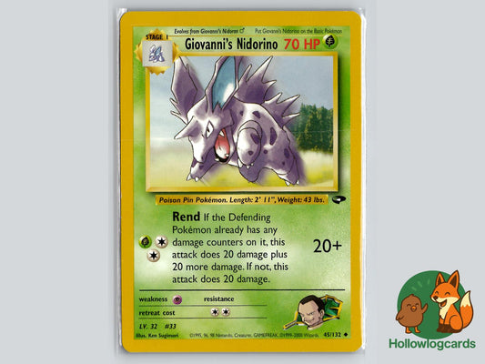 Giovanni's Nidorino (45/132) - Gym Challenge Pokémon Card