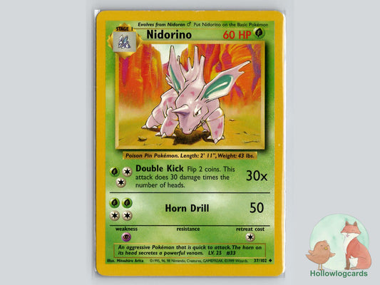 Nidorino (37/102) - Base Pokémon Card