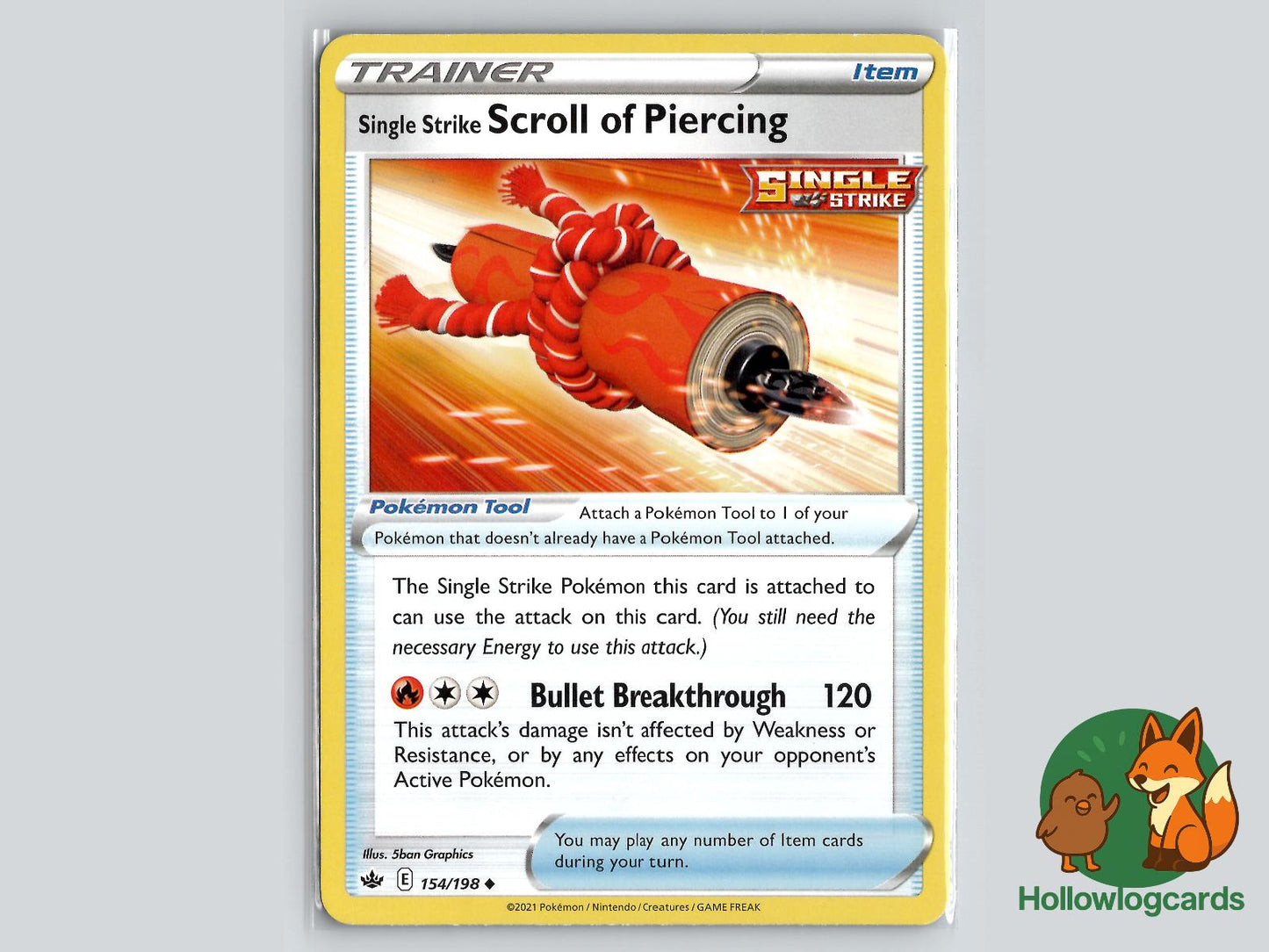 Single Strike Scroll of Piercing (154/198) - Chilling Reign Pokémon Card