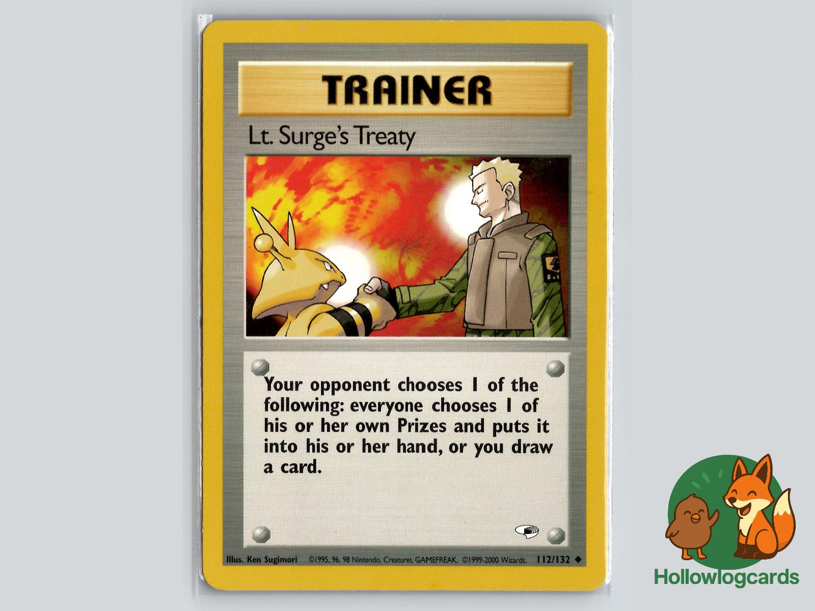 Lt. Surge's Treaty (112/132) - Gym Heroes Pokémon Card