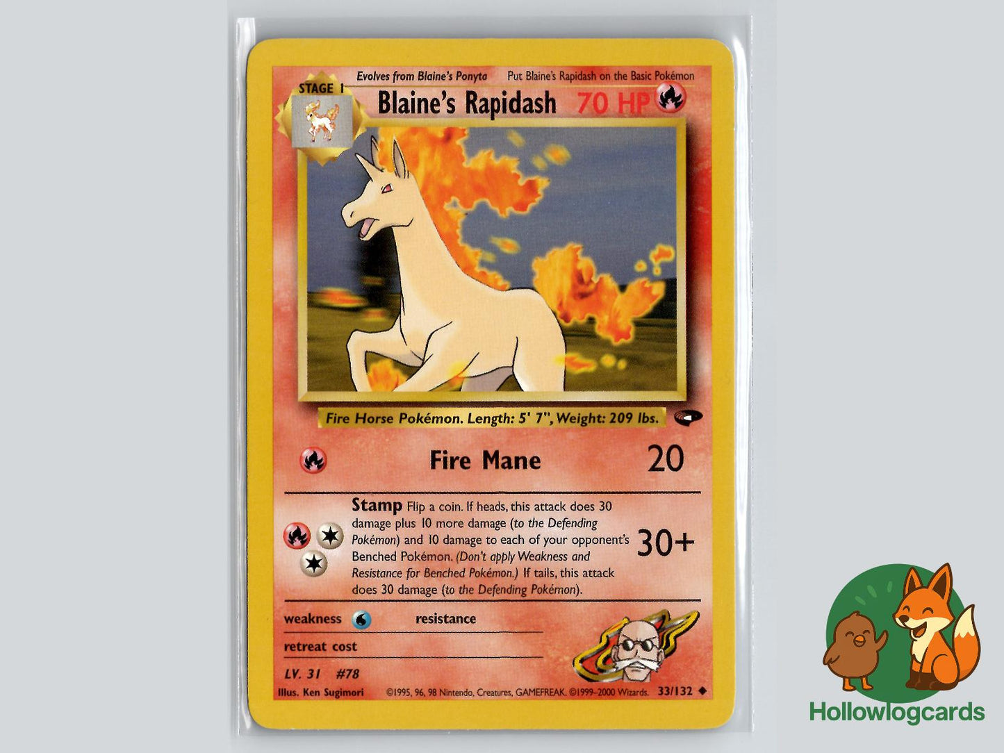 Blaine's Rapidash (33/132) - Gym Challenge Pokémon Card