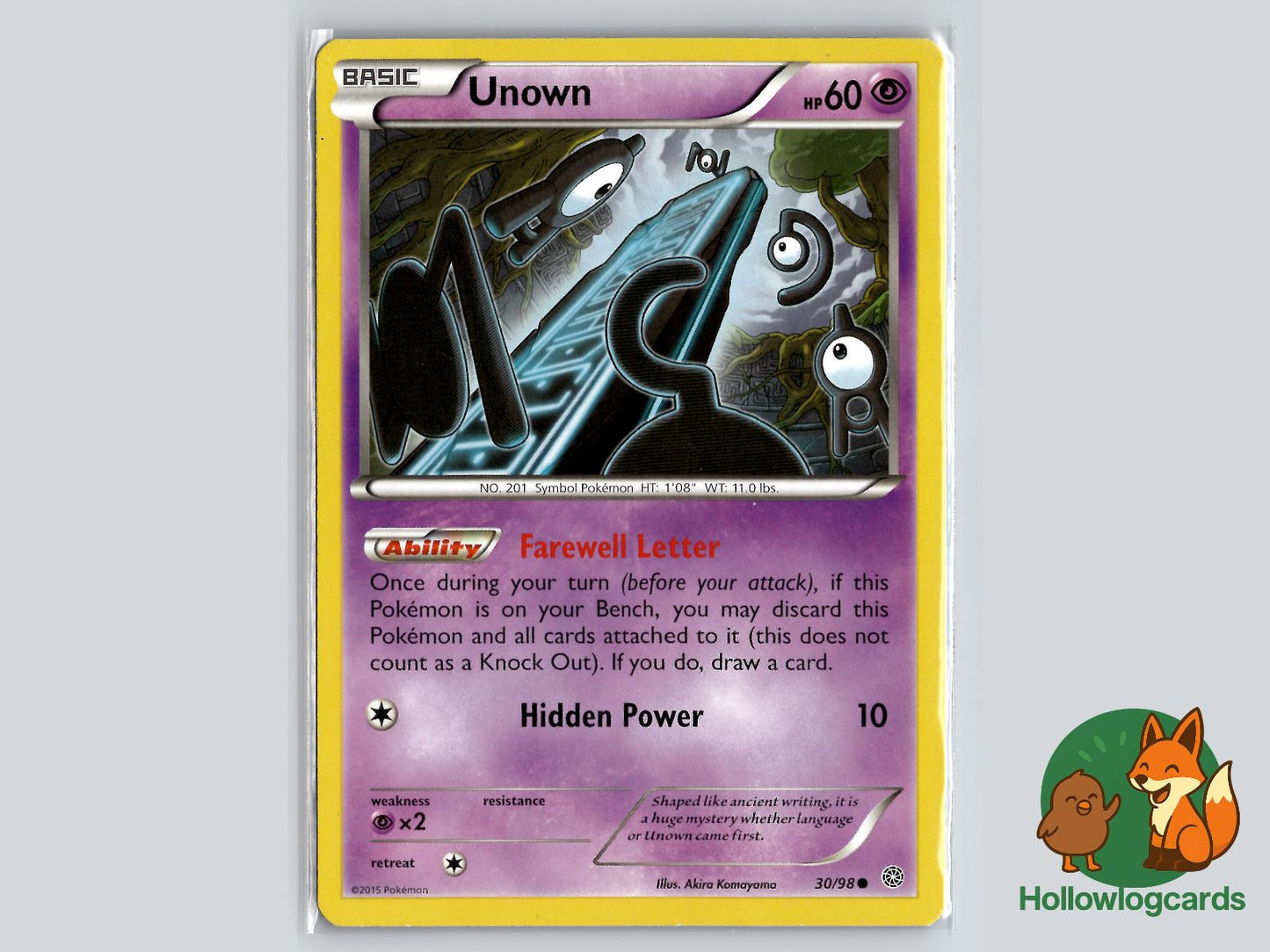 Unown (30/98) - Ancient Origins Pokémon Card