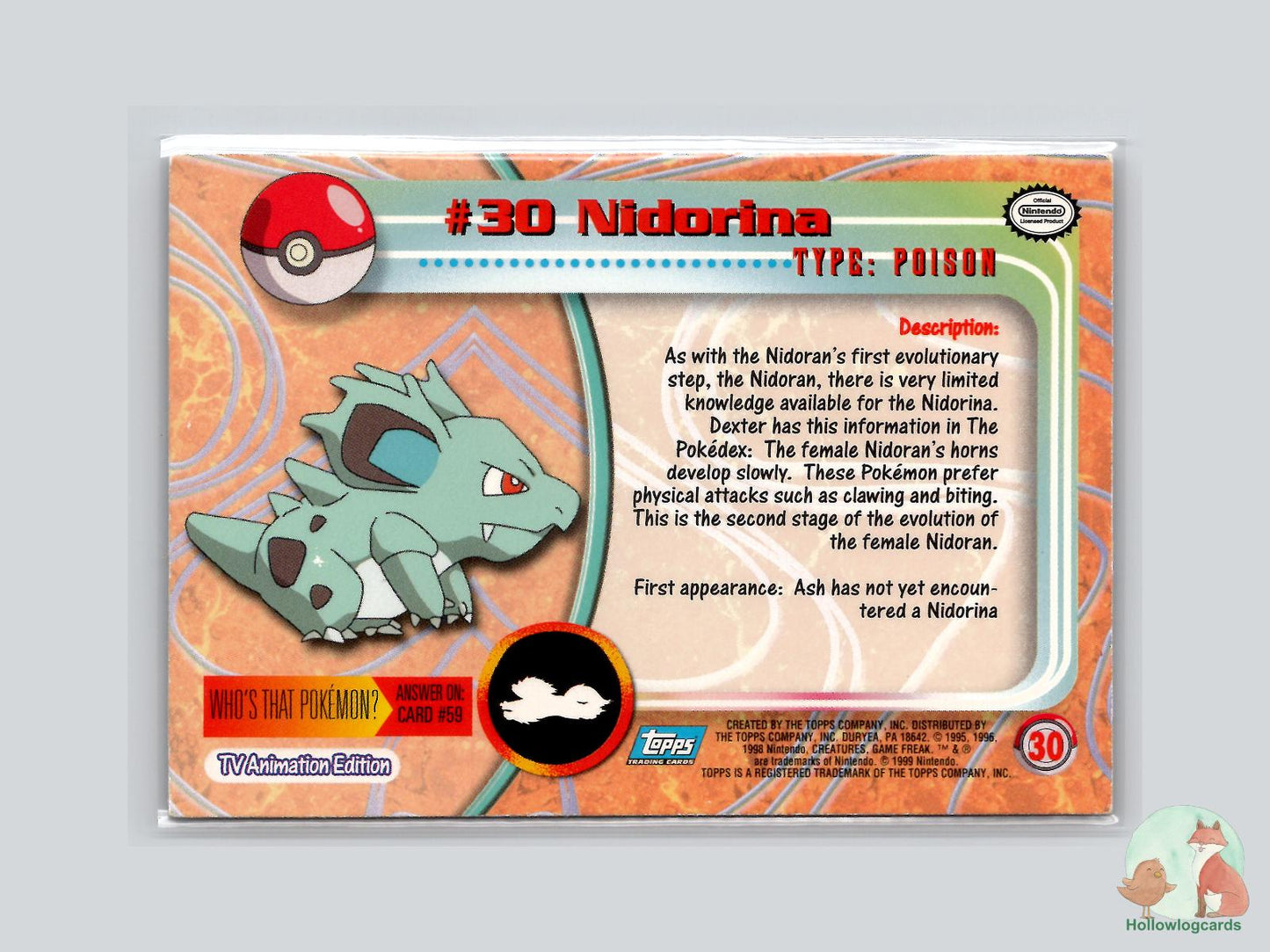 Nidorina (#30) Chrome - Topps Trading Cards Series 1