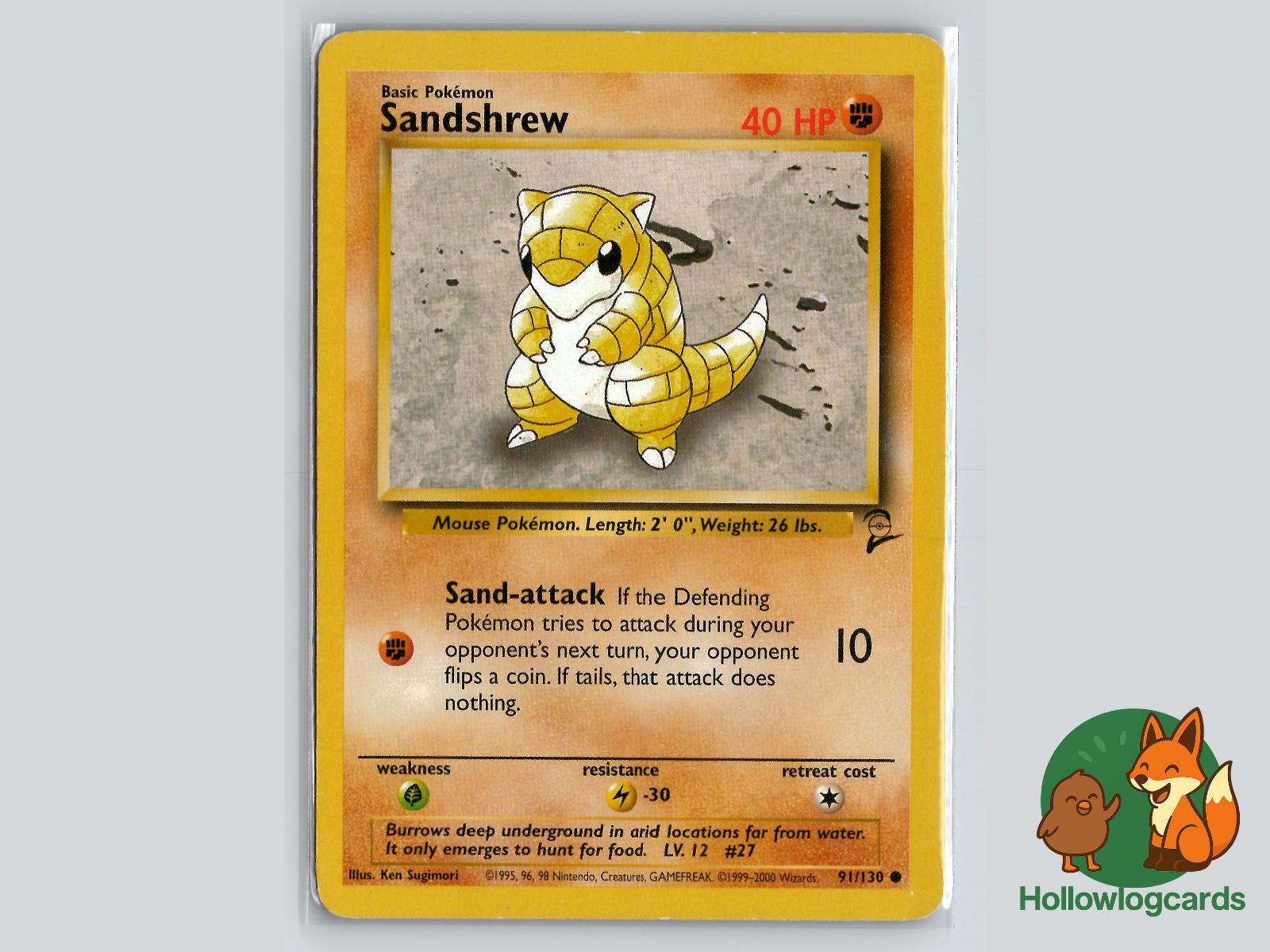 Sandshrew (91/130) - Base Set 2 Pokémon Card