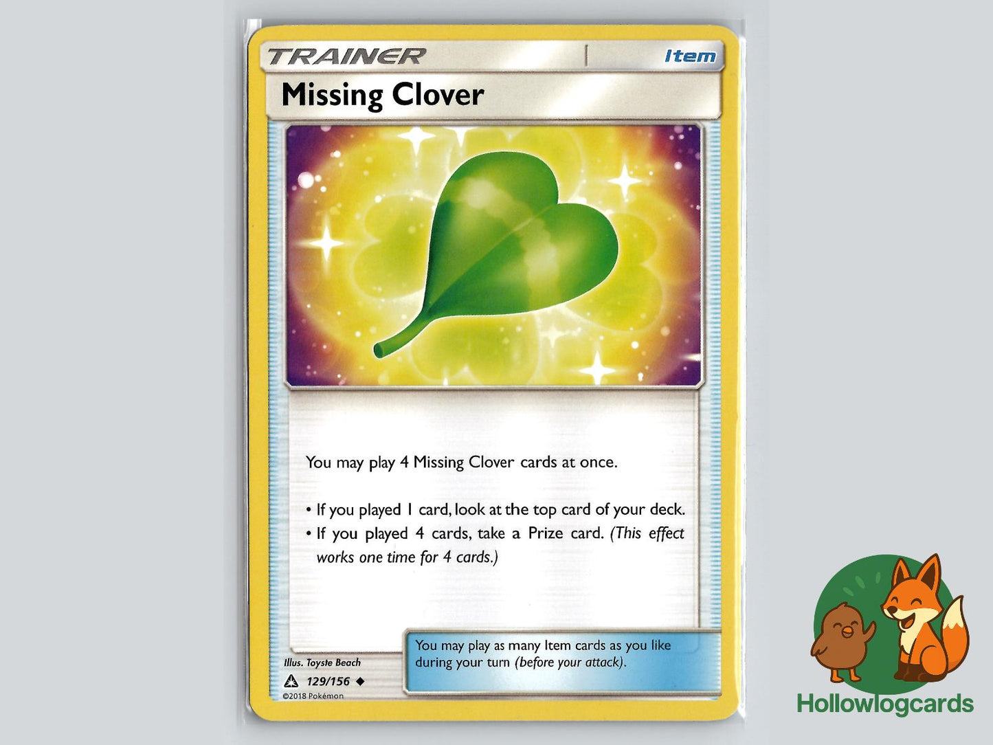 Missing Clover (129/156) - Ultra Prism Pokémon Card