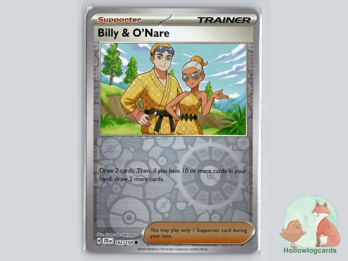 Billy & O'Nare (142/159) - Journey Together Pokémon Card
