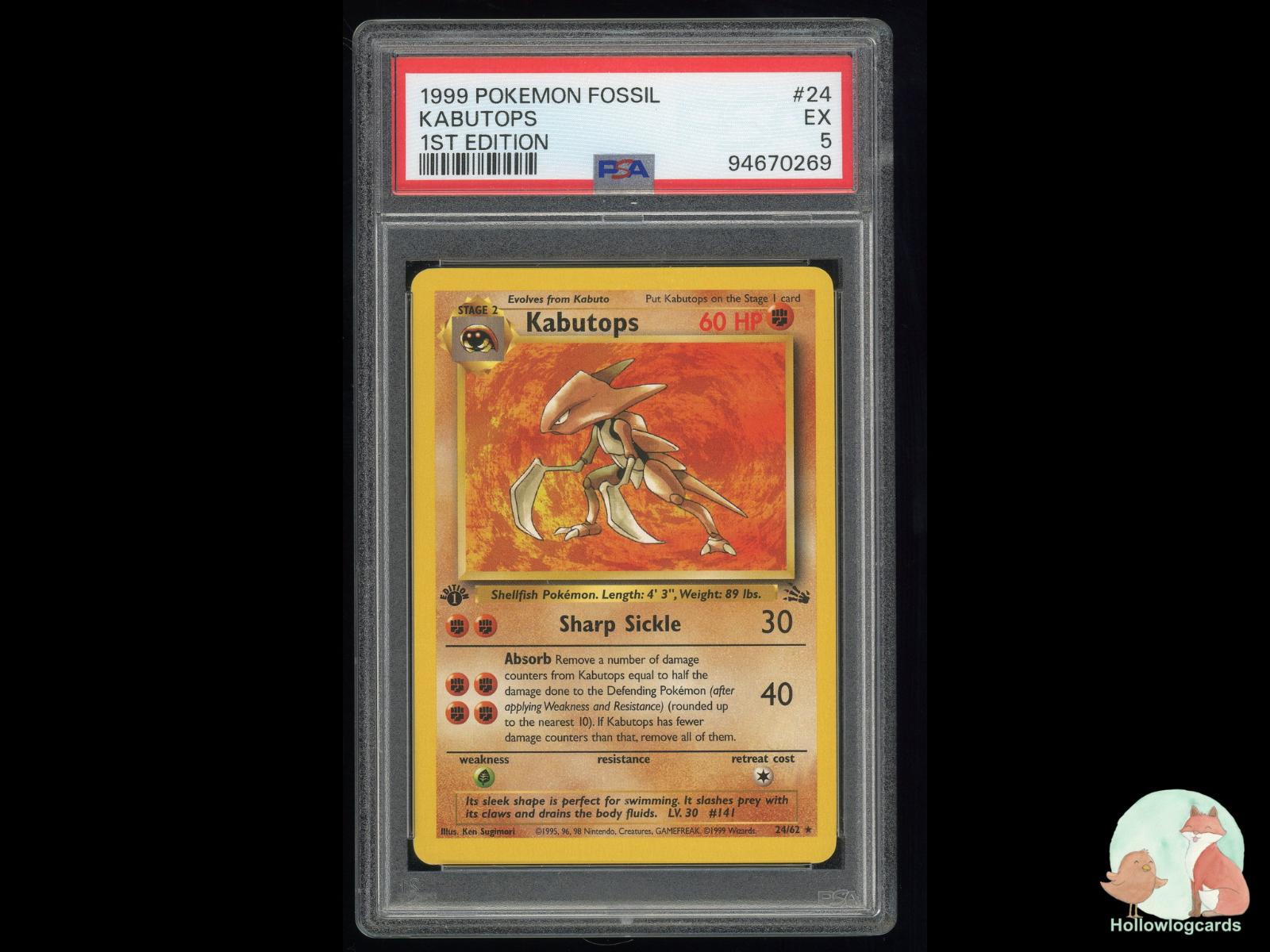 Graded Kabutops (24/62) Pokémon Card