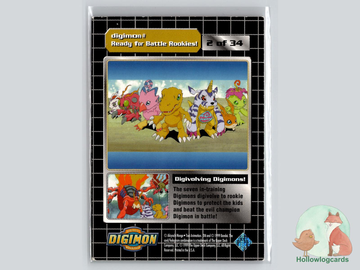 Ready for battle! Rookies!! (2/34) Exclusive Preview Stamped - 1999 Upper Deck Digimon