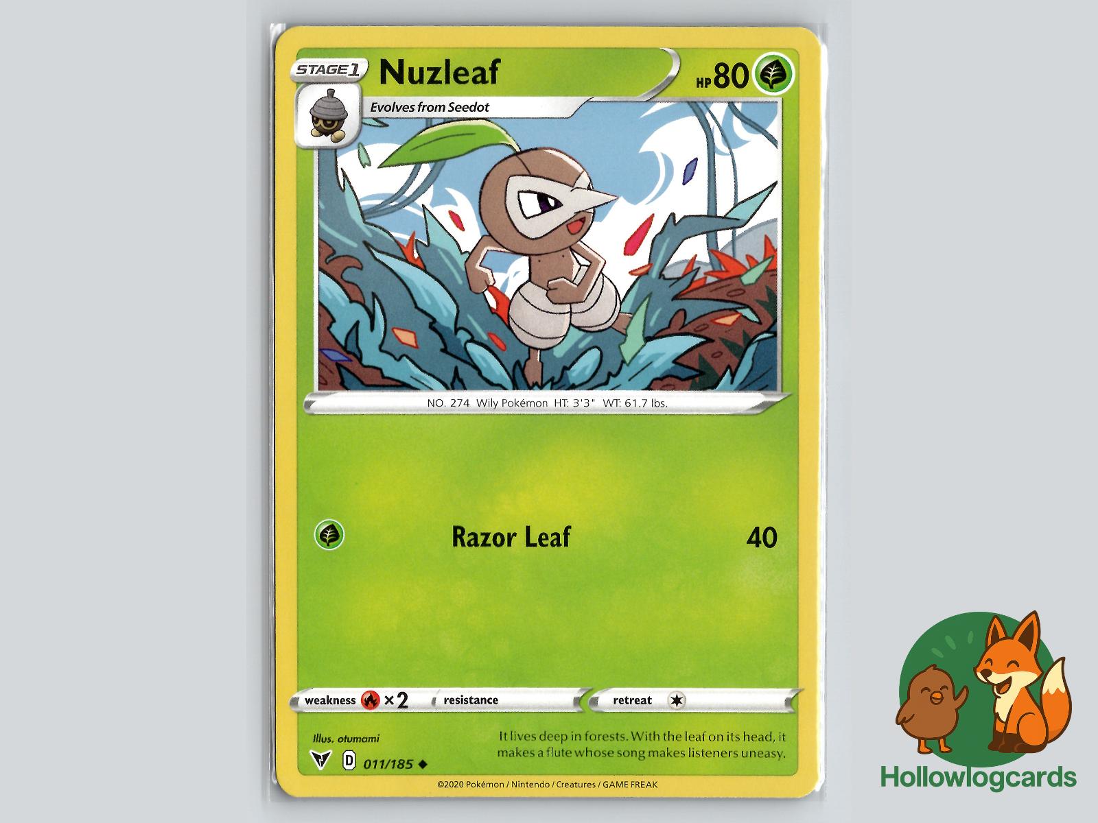 Nuzleaf (011/185) - Vivid Voltage Pokémon Card