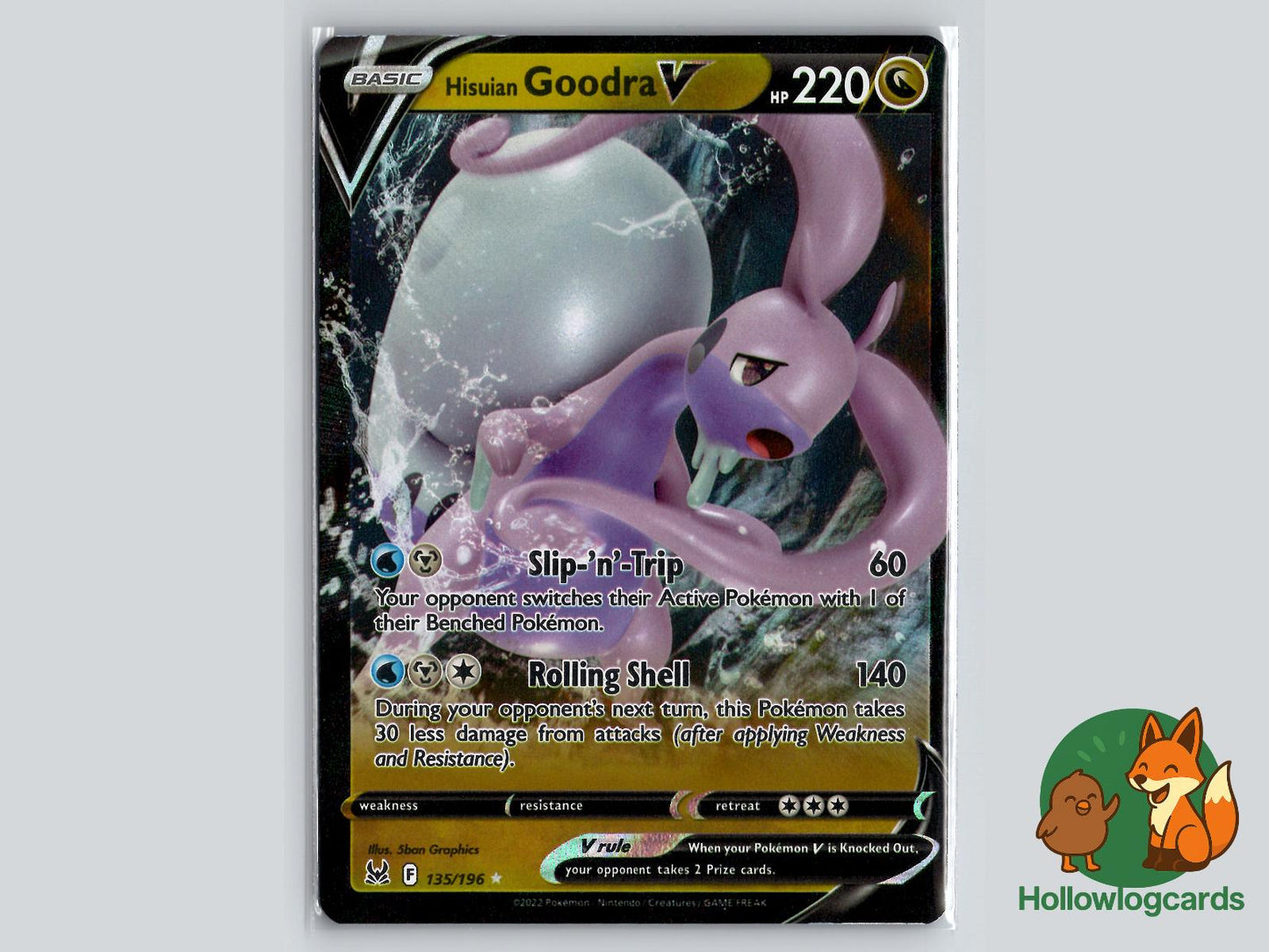 Hisuian Goodra V (135/196) - Lost Origin Pokémon Card
