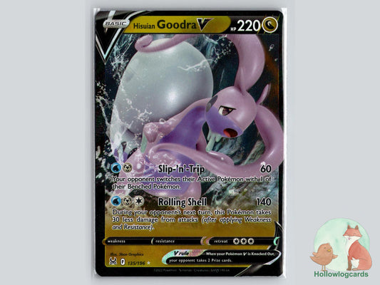 Hisuian Goodra V (135/196) - Lost Origin Pokémon Card