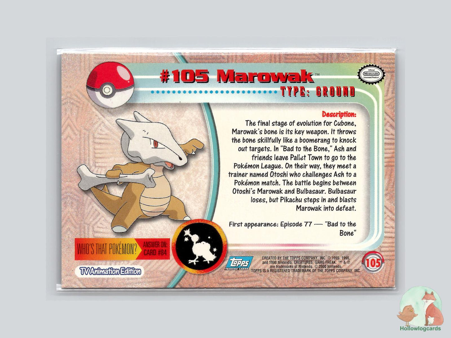 Marowak (#105) - Topps Trading Cards Series 2