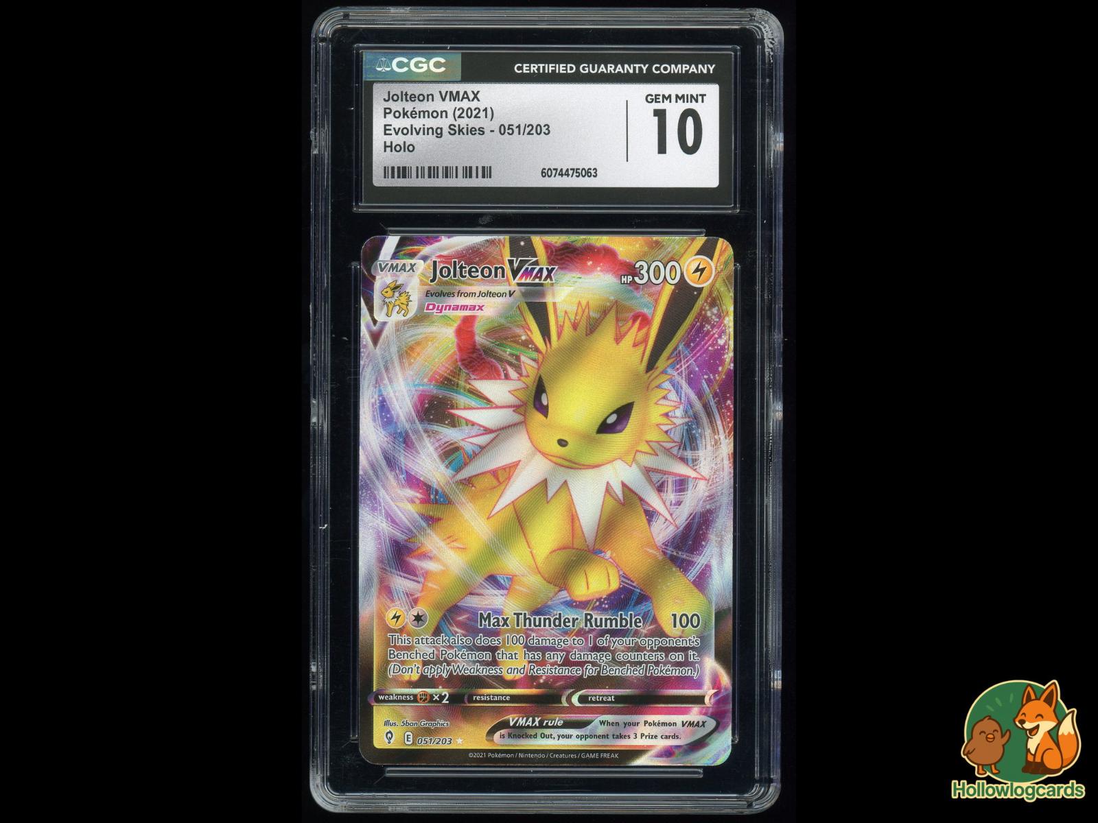 Graded Jolteon Vmax (051/203) Pokémon Card