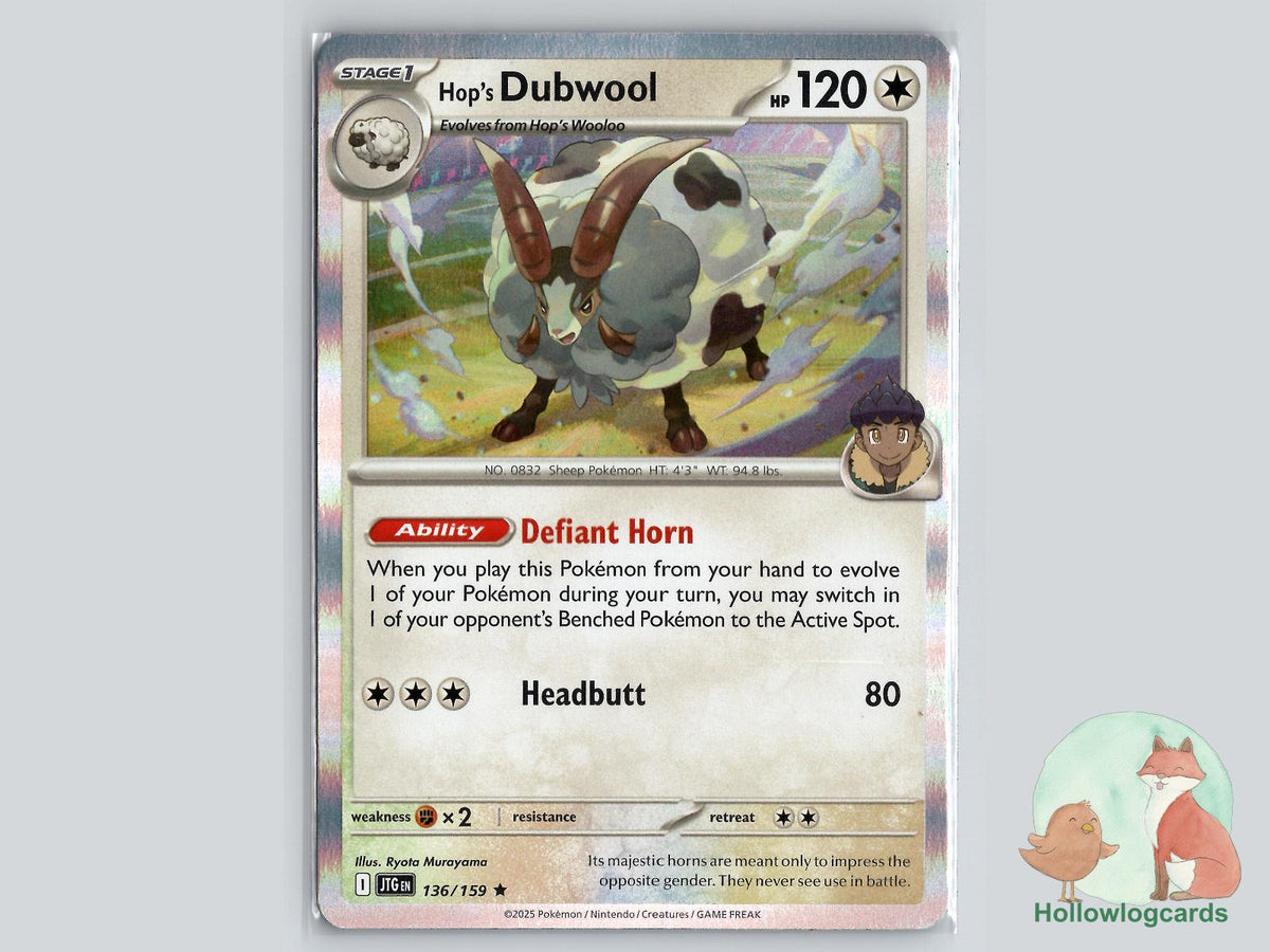 Hop's Dubwool (136/159) - Journey Together Pokémon Card