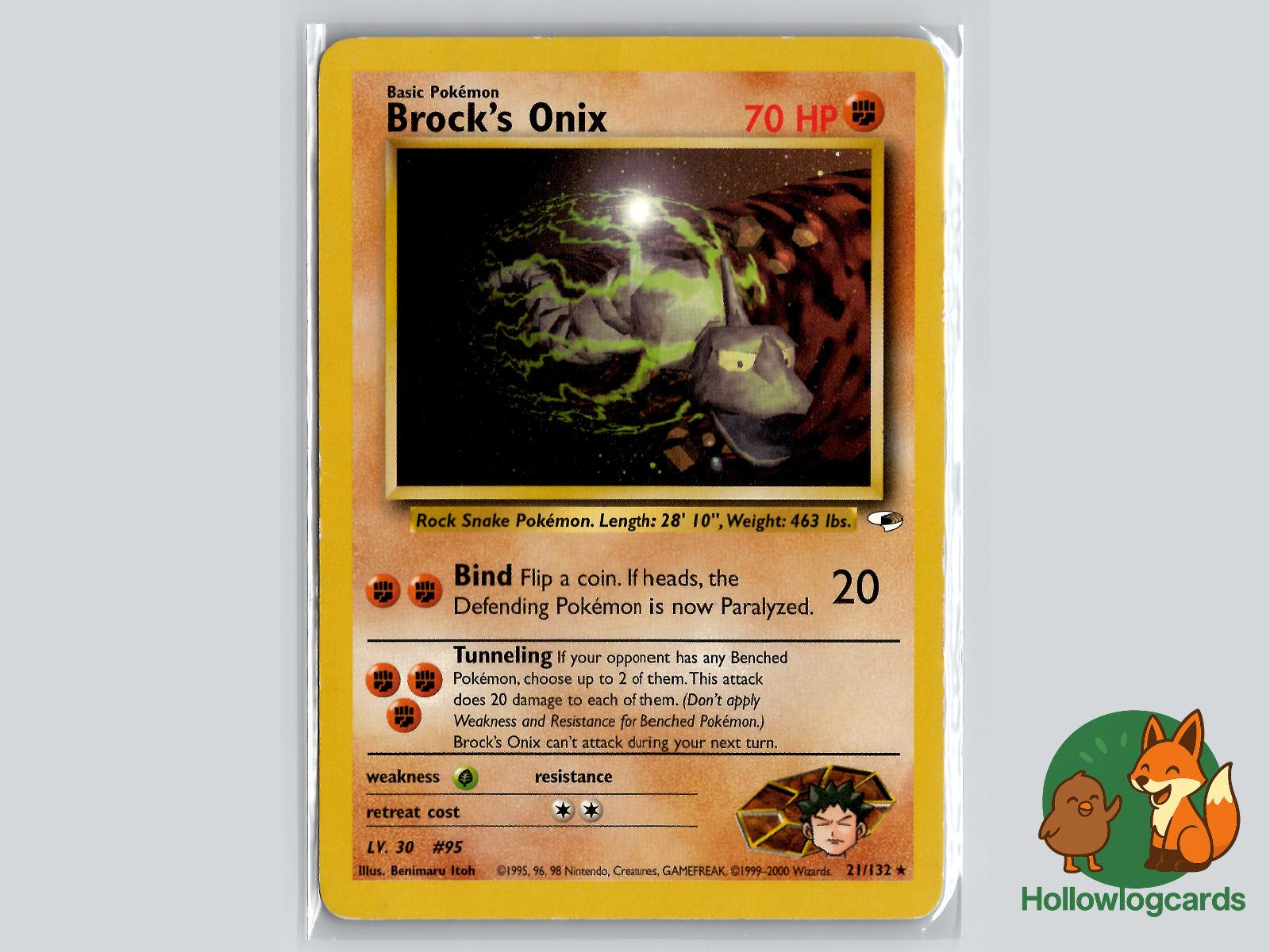 Brock's Onix (21/132) - Gym Heroes Pokémon Card