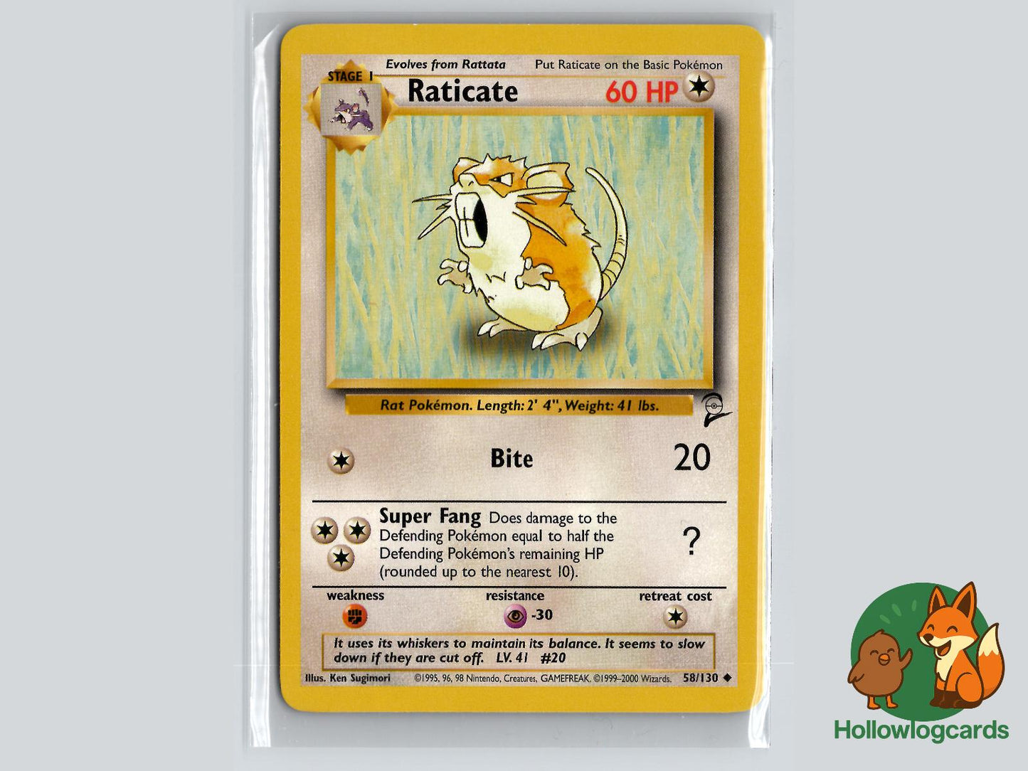 Raticate (58/130) - Base Set 2 Pokémon Card