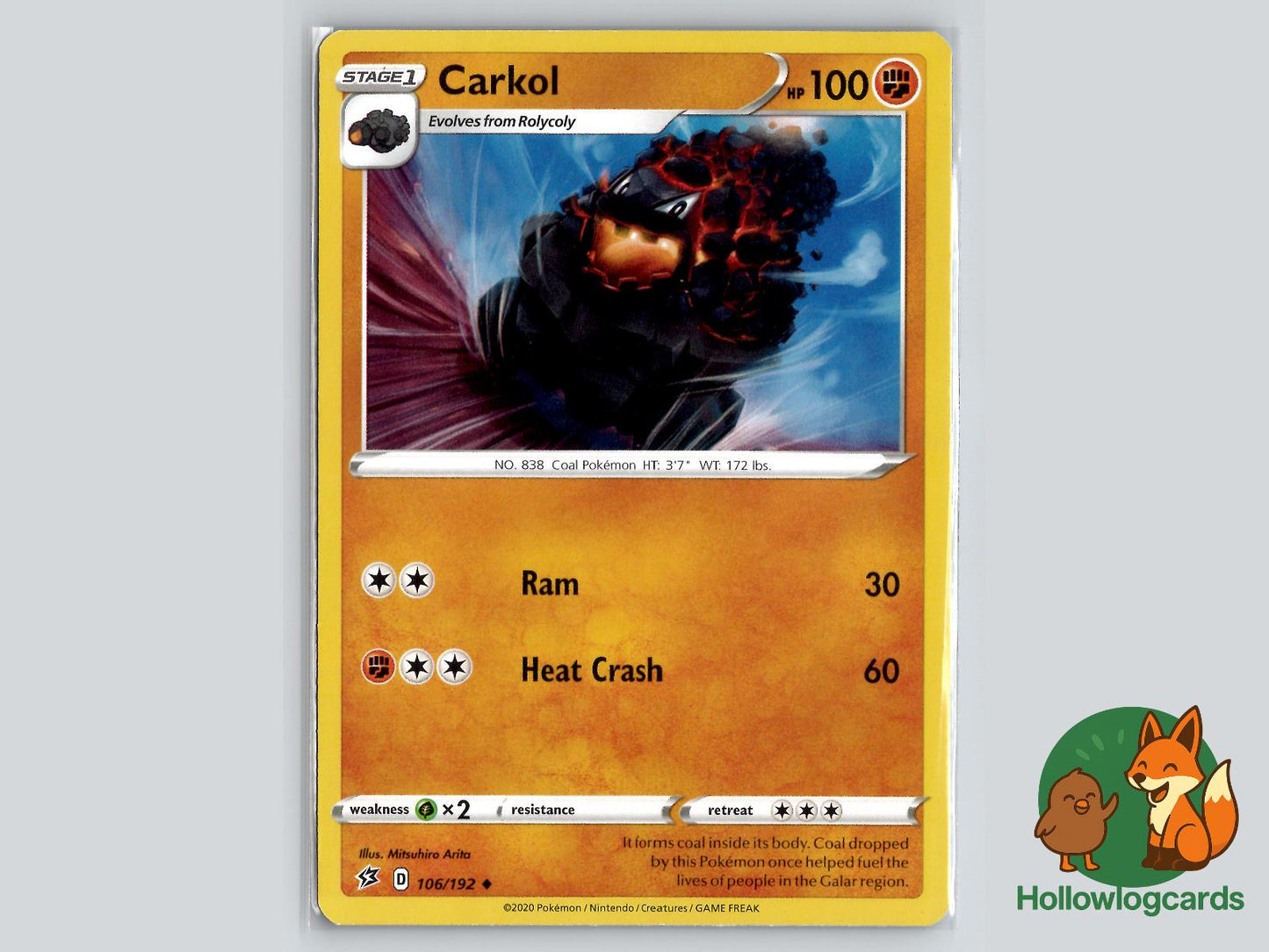 Carkol (106/192) - Rebel Clash Pokémon Card