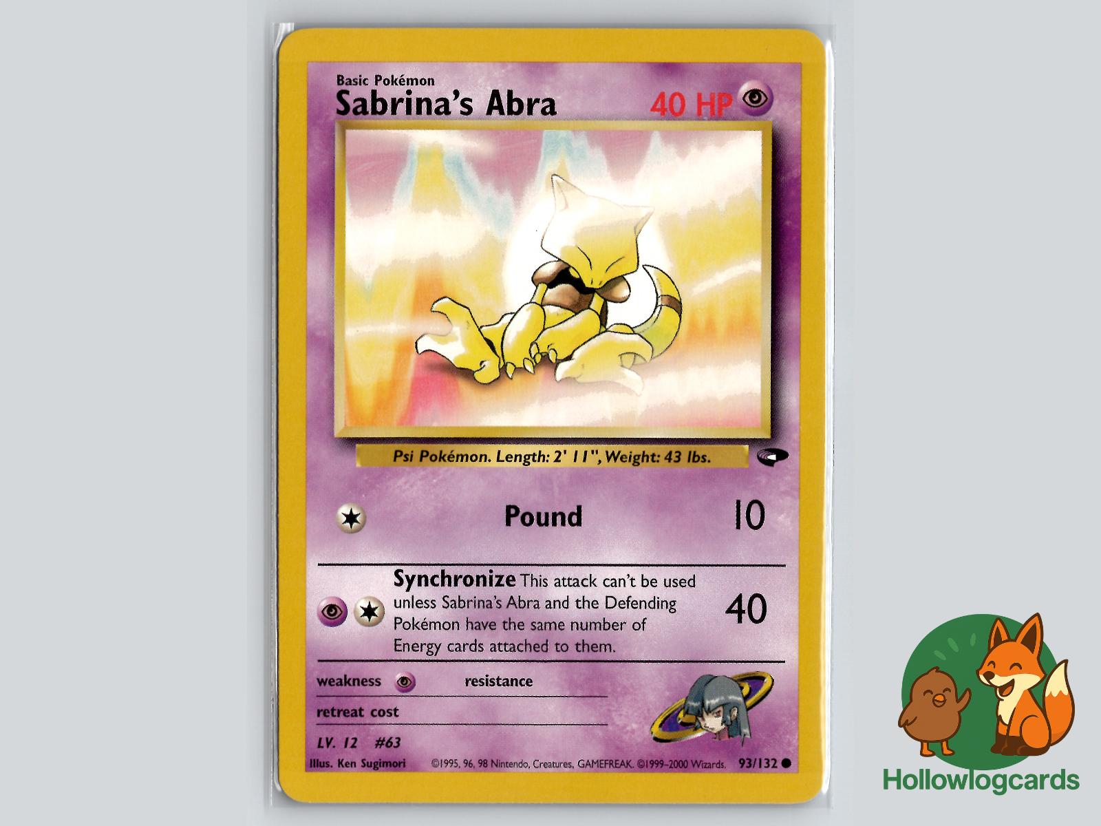 Sabrina's Abra (93/132) - Gym Challenge Pokémon Card