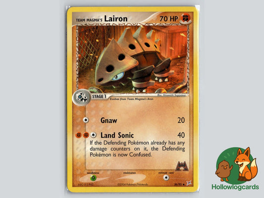 Team Magma's Lairon (36/95) - Team Magma vs Team Aqua Pokémon Card