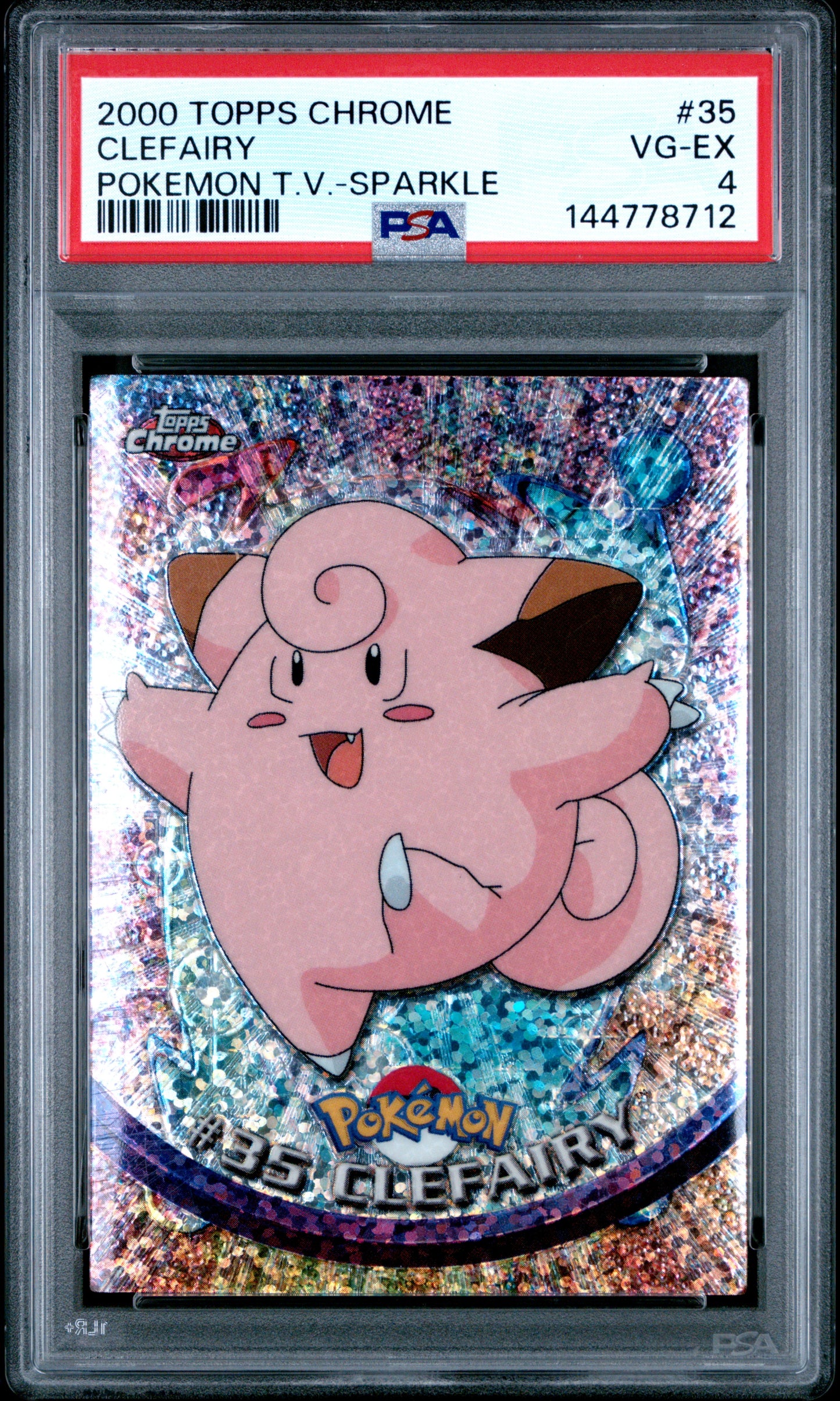 Graded Clefairy (35) SPARKLE Holo - Topps Chrome T.v. - PSA 4