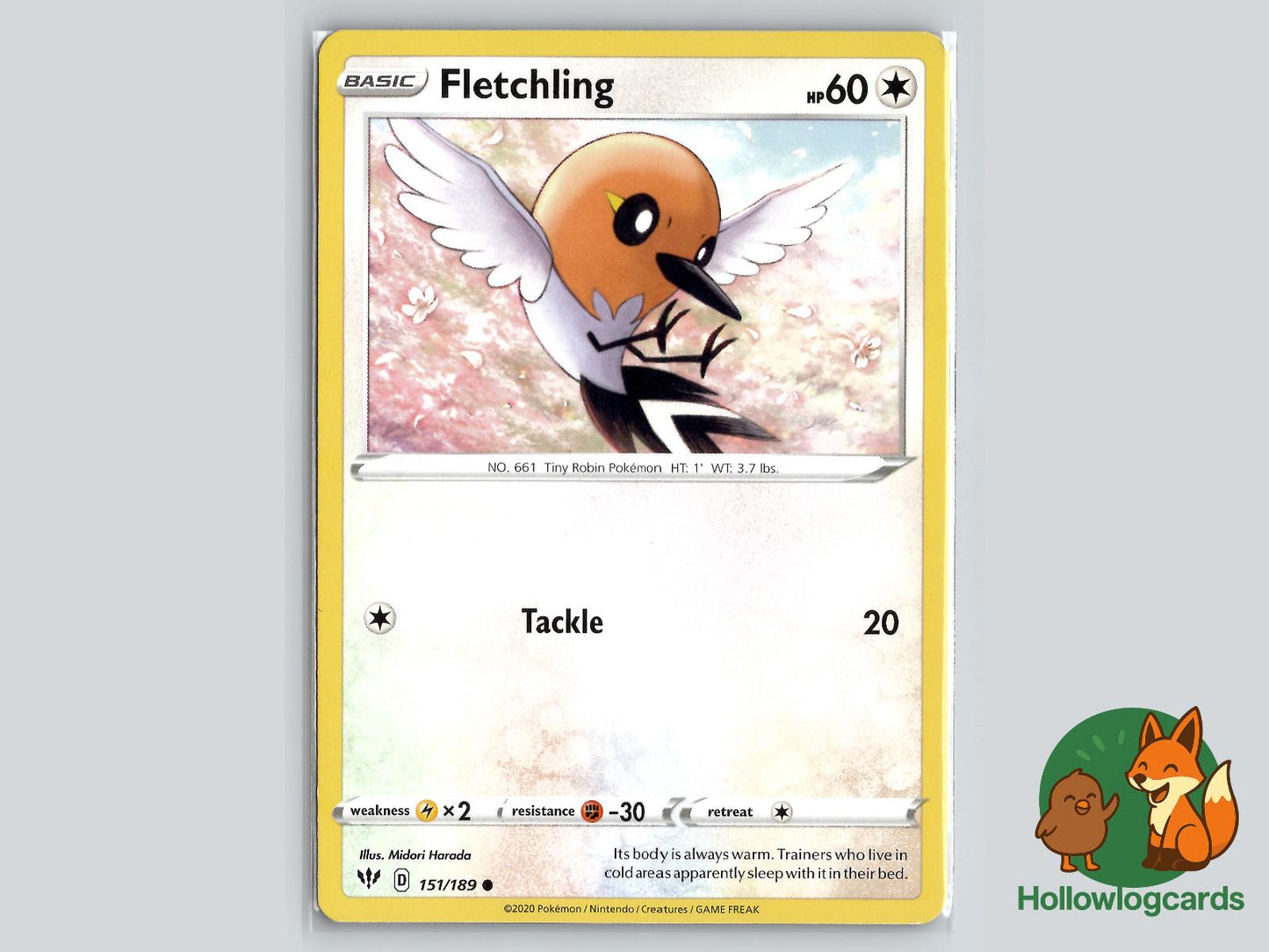 Fletchling (151/189) - Darkness Ablaze Pokémon Card
