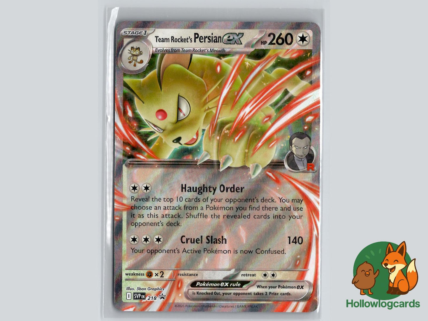 Team Rocket's Persian ex (218) - Scarlet & Violet Pokémon Card