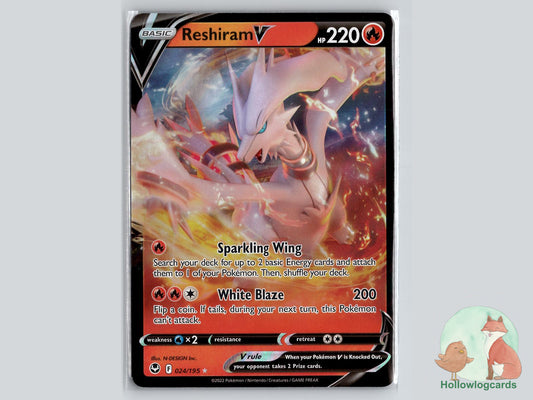 Reshiram V (024/195) - Silver Tempest Pokémon Card