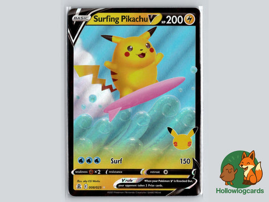 Surfing Pikachu V (008/025) - Celebrations Pokémon Card
