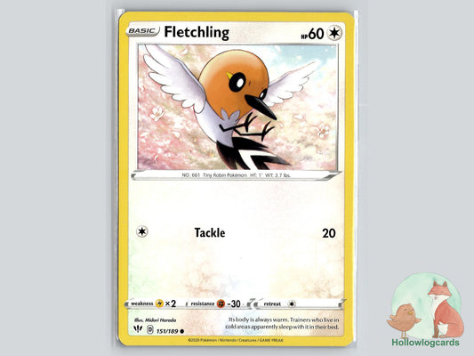 Fletchling (151/189) - Darkness Ablaze Pokémon Card