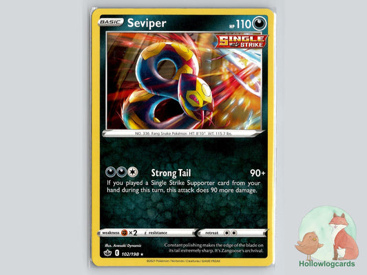 Seviper (102/198) - Chilling Reign Pokémon Card