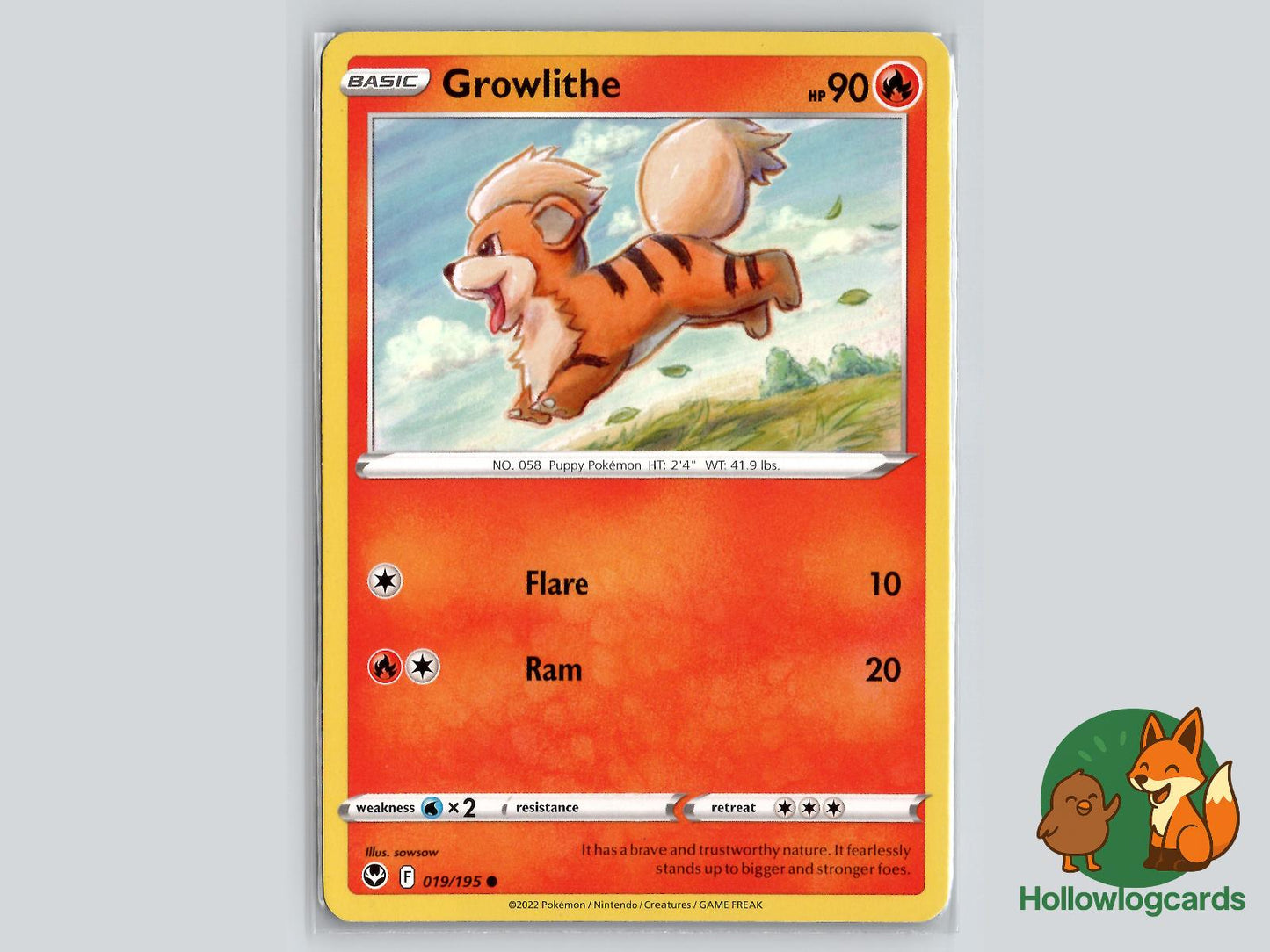 Growlithe (019/195) - Silver Tempest Pokémon Card
