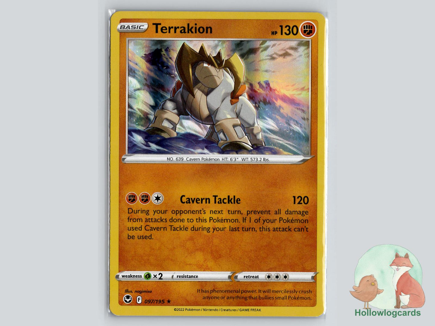 Terrakion (097/195) - Silver Tempest Pokémon Card
