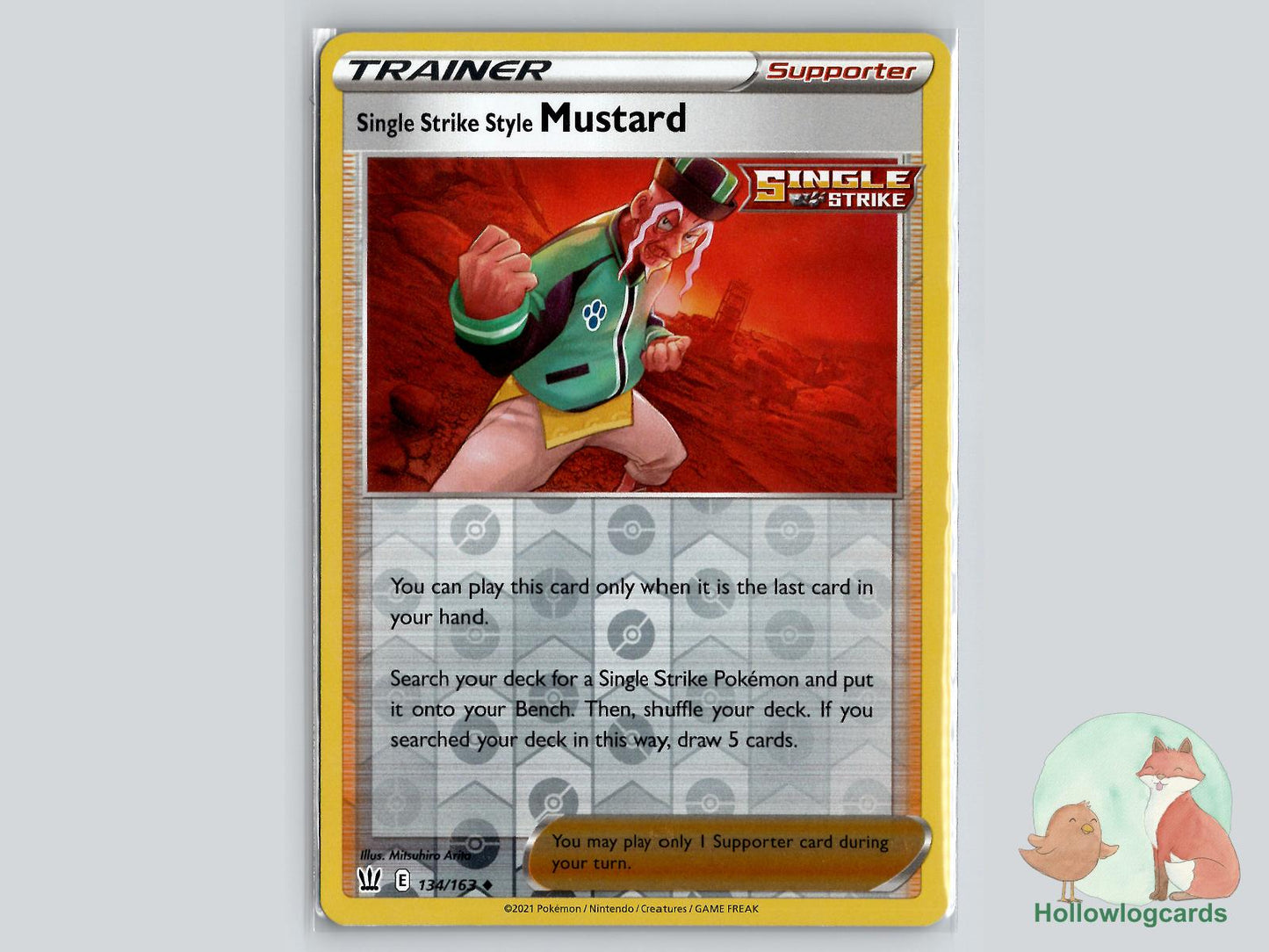 Single Strike Style Mustard (134/163) - Battle Styles Pokémon Card