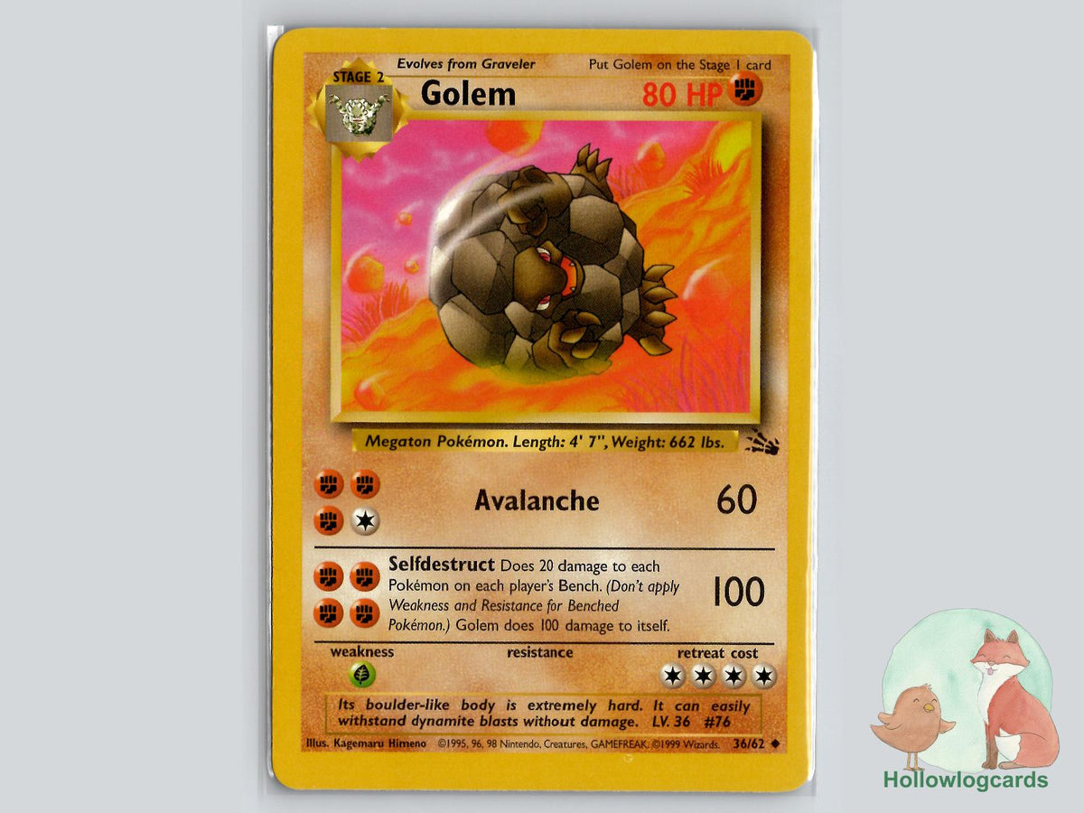 Golem (36/62) - Fossil Pokémon Card