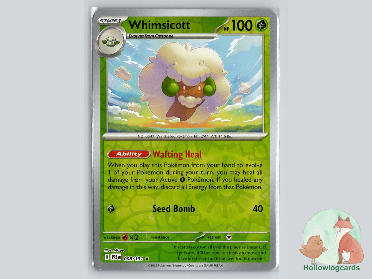 Whimsicott (008/131) - Prismatic Evolutions Pokémon Card
