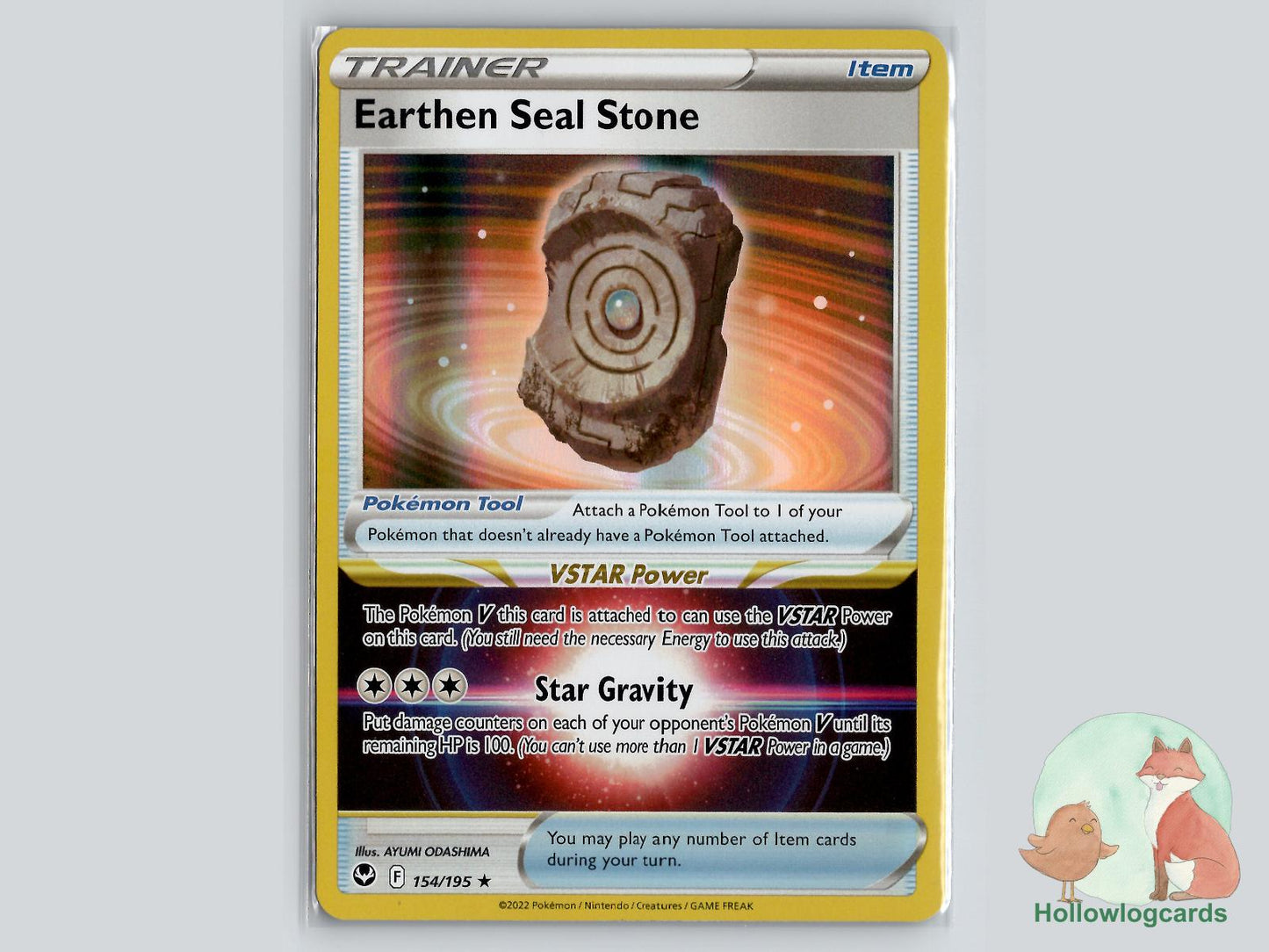 Earthen Seal Stone (154/195) - Silver Tempest Pokémon Card