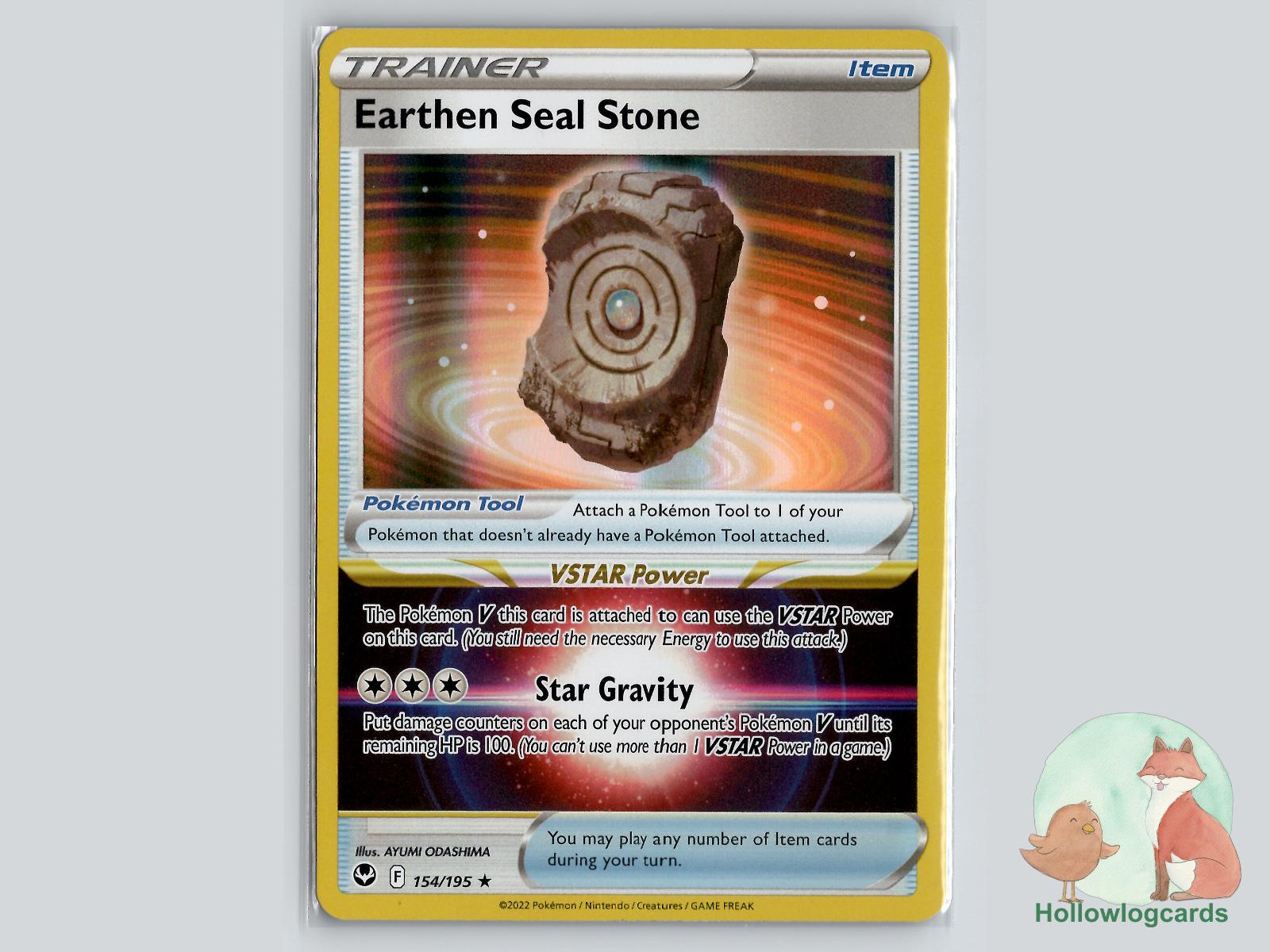 Earthen Seal Stone (154/195) - Silver Tempest Pokémon Card