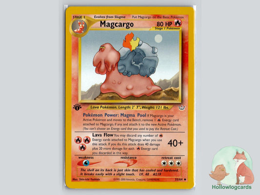 1st Edition Magcargo (33/64) - Neo Revelation Pokémon Card